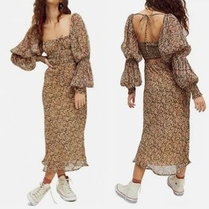 Free People Aglow Midi Dress Floral Midi Dress